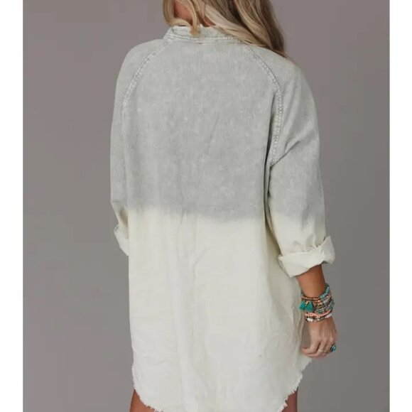 Ombre Gray to Cream Corduroy Dress - Picture 3 of 3